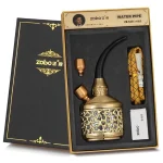 【4色可選】ZOBO正牌雙重過濾雙用水煙壺|復古鏤空花紋設計|捲菸/菸絲雙用|可清洗循環過濾裝置