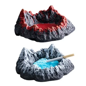 【火山熔岩雪山】北歐風創意造型煙灰缸｜水泥製家用客廳辦公室擺件｜防飛灰滅菸沙組合