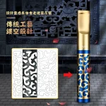 【設計靈感來自古老建築花窗】黑色_金色ZOBO正牌 鏤空全金屬香菸濾嘴一支 附碳纖維收納套(粗中細一體三用・可循環清洗)禮盒裝