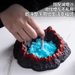 搭配滅煙沙收住煙灰不亂飛-火山熔岩_雪山-北歐風創意造型煙灰缸-水泥製家用客廳辦公室擺件-防飛灰滅菸沙組合