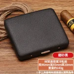磨砂黑-簡約復古金屬隨身菸盒8mm粗煙20支-硬殼抗壓防潮-彈簧壓片-隨身菸盒