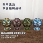 簡單生活享受精緻品味-深藍底金龍-綠底青銅龍-紅底銀龍-藍底銀龍-歐式復古浮雕飛龍金屬創意造型菸灰缸