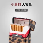 【4色可選】豹紋皮革菸盒20支裝|磁吸翻蓋快取設計|硬包軟包通用|高強度耐壓轉軸