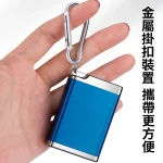 金屬掛扣裝置攜帶更方便-戶外隨身煙灰缸(附扣環)一拉一轉開蓋-輕巧密封防燙-攜帶式迷你菸灰缸
